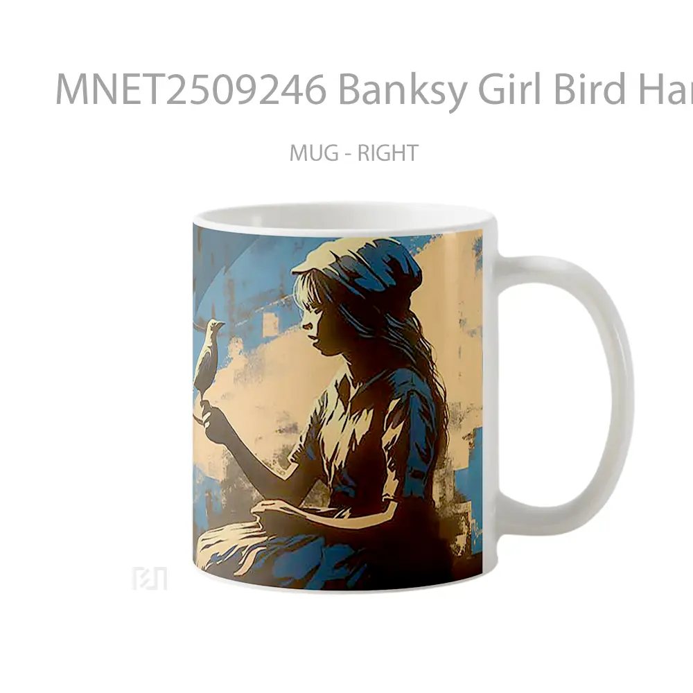 Banksy Girl Bird Hand Mug MNET2509246