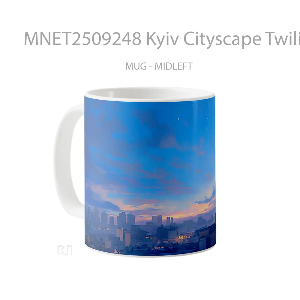 Kyiv Cityscape Twilight Sky Mug MNET2509248 - All-side / Desain