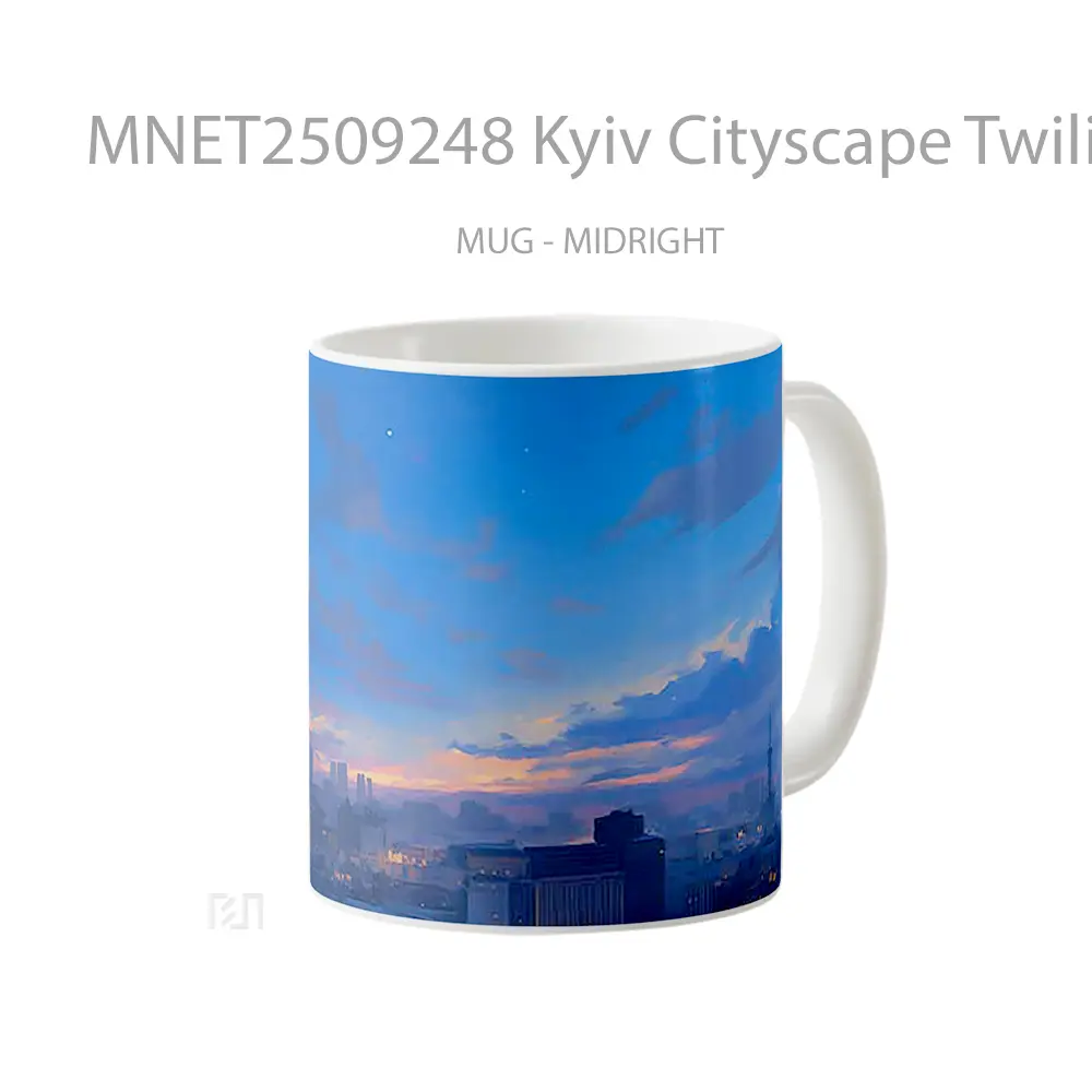 Kyiv Cityscape Twilight Sky Mug MNET2509248 - All-side / Desain