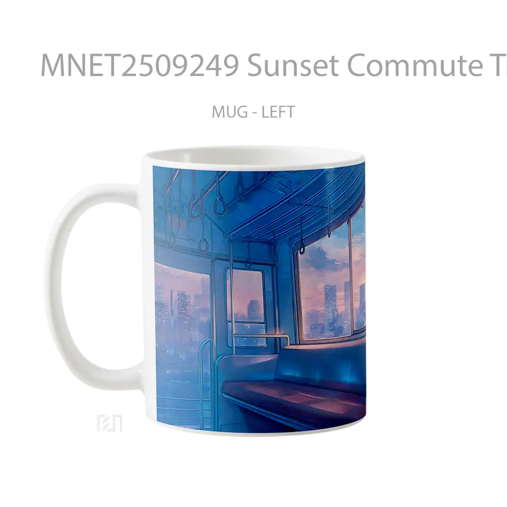Sunset Commute Train Vibe Mug MNET2509249 - All-side / Desain