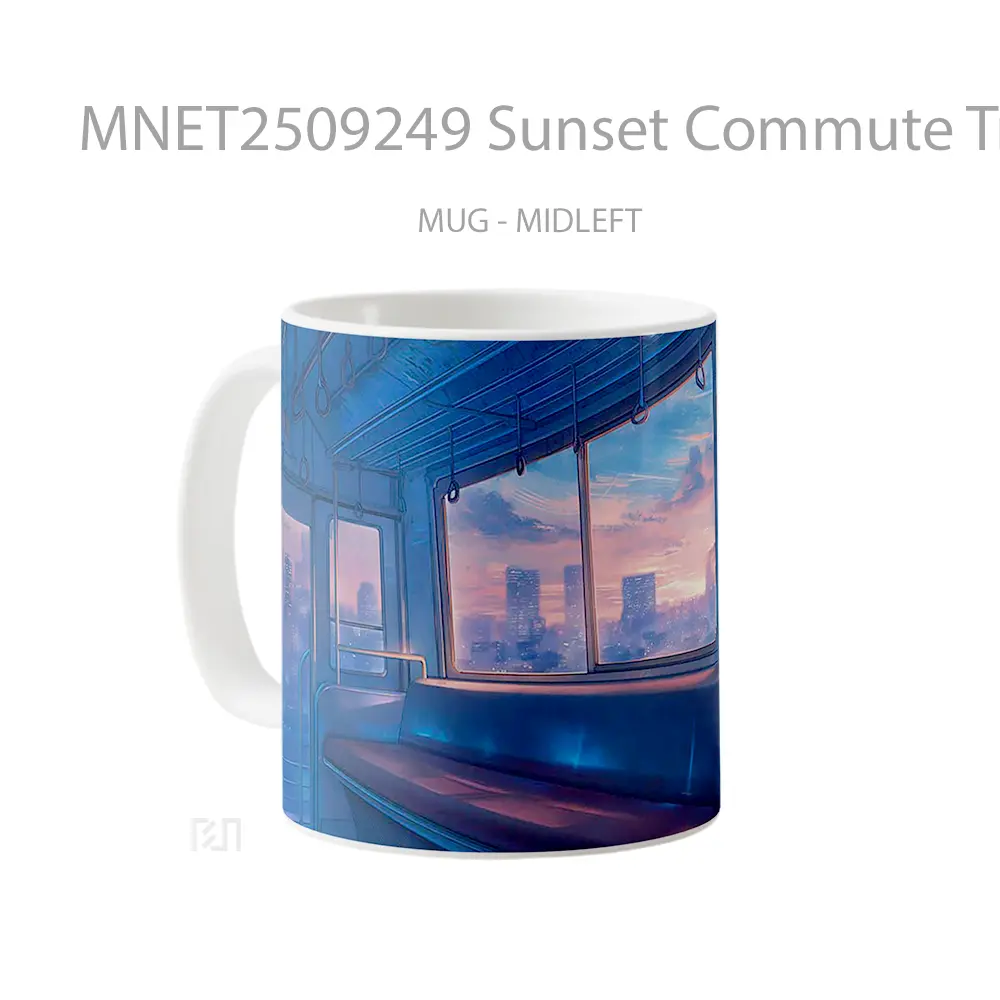 Sunset Commute Train Vibe Mug MNET2509249 - All-side / Desain