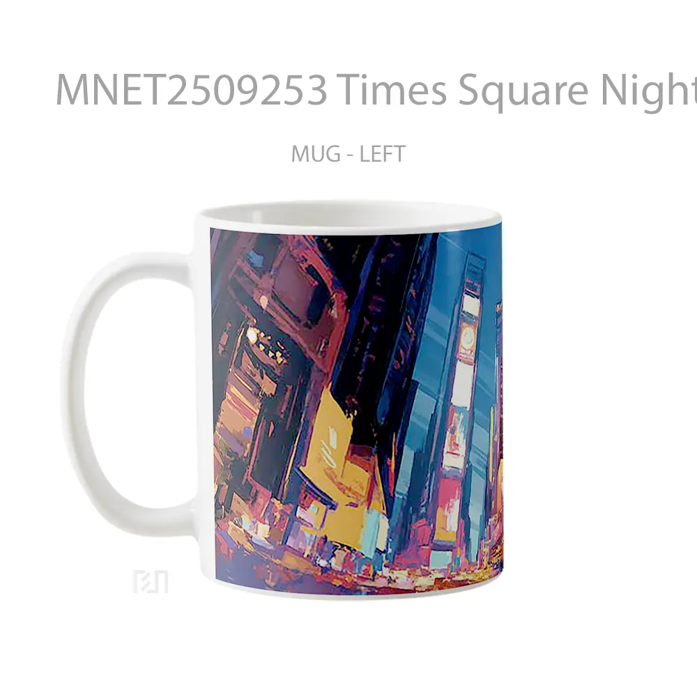 Times Square Night Bright Billboards Mug MNET2509253 - Tampak Kanan