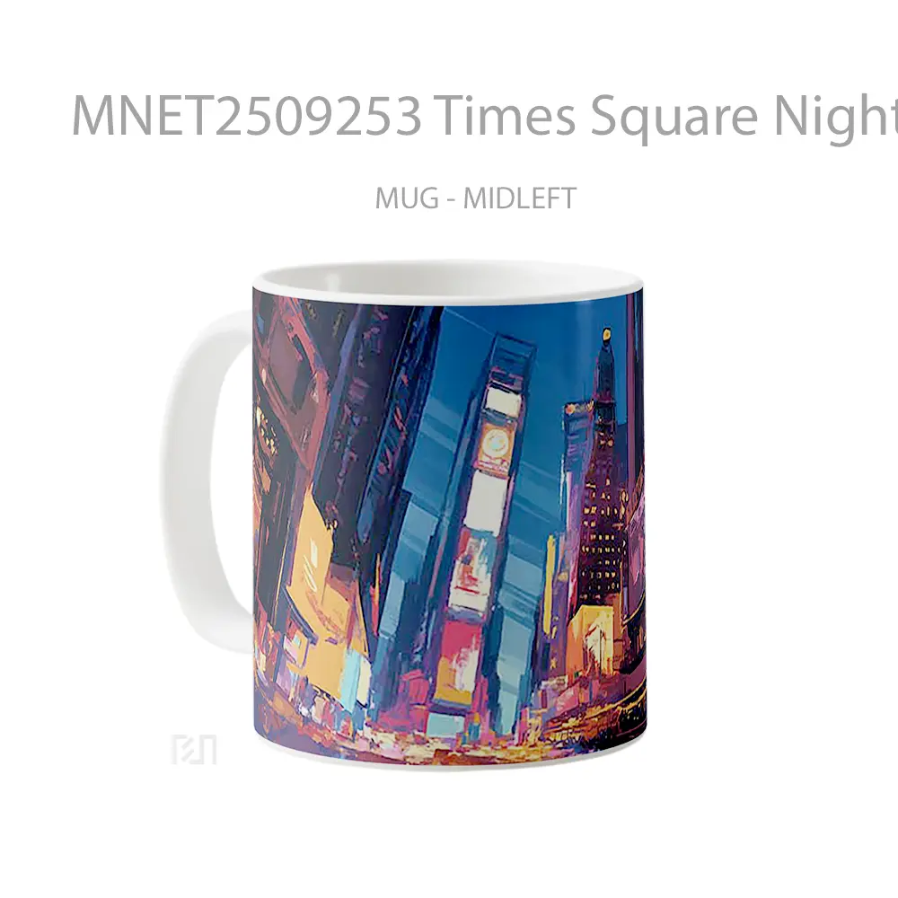 Times Square Night Bright Billboards Mug MNET2509253 - Tampak Kanan