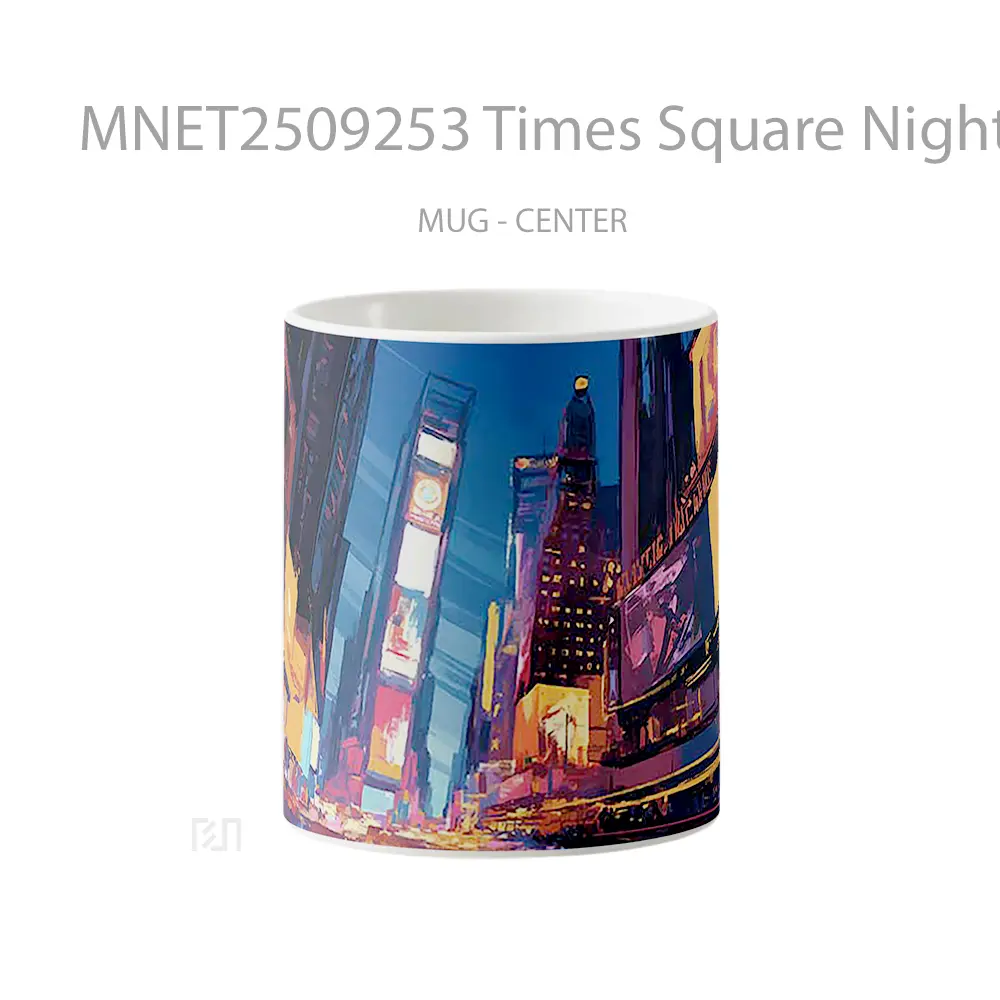 Times Square Night Bright Billboards Mug MNET2509253 - Tampak Kanan