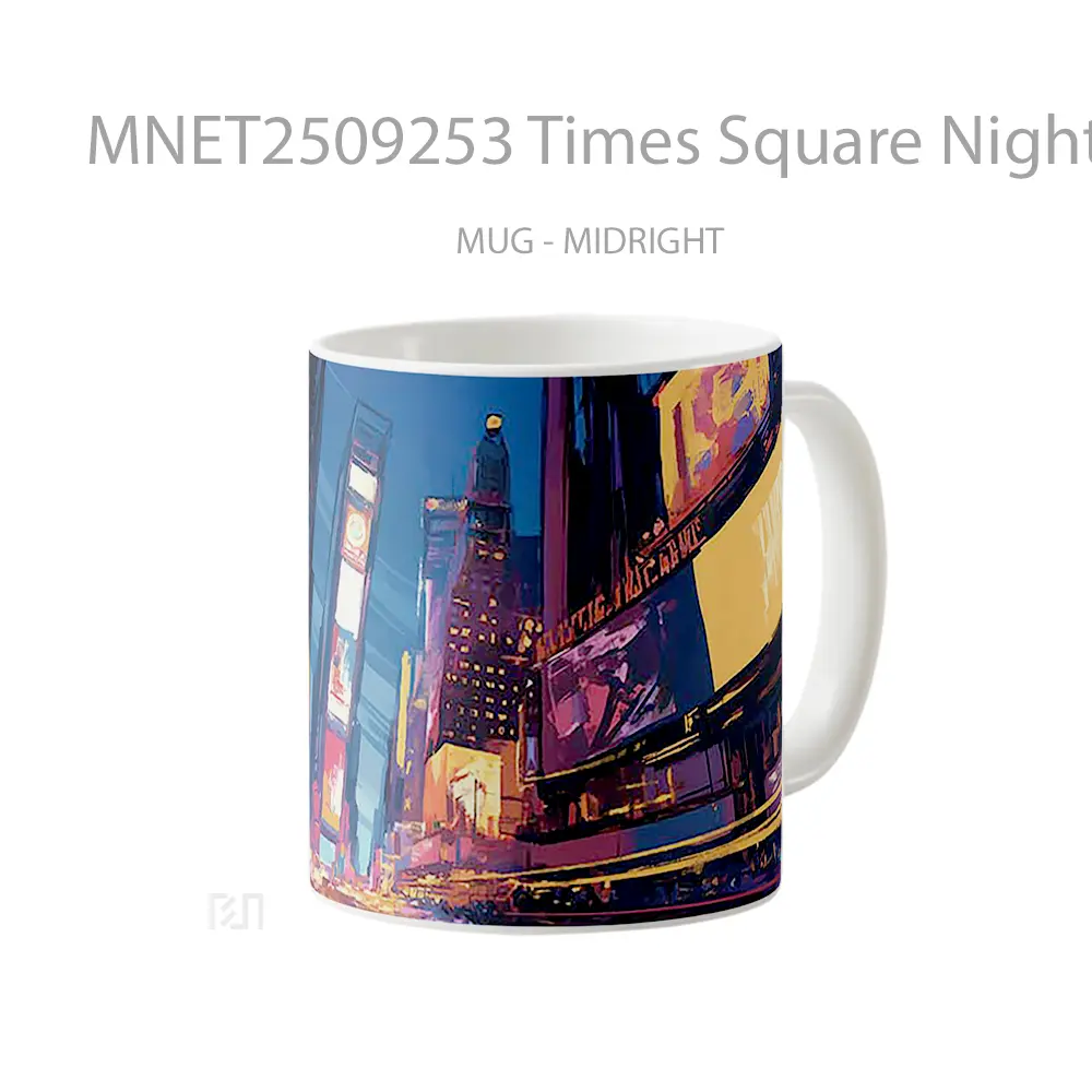 Times Square Night Bright Billboards Mug MNET2509253 - Tampak Kanan