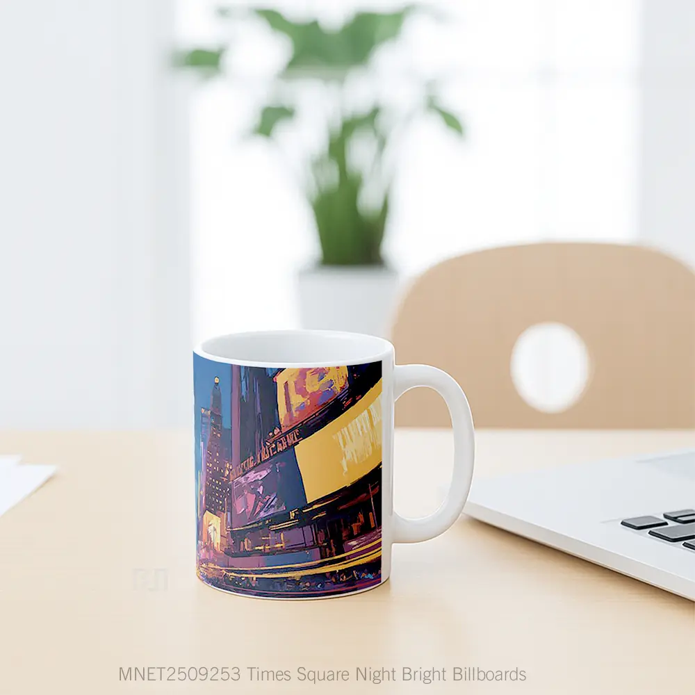 Times Square Night Bright Billboards Mug MNET2509253 - Tampak Kanan