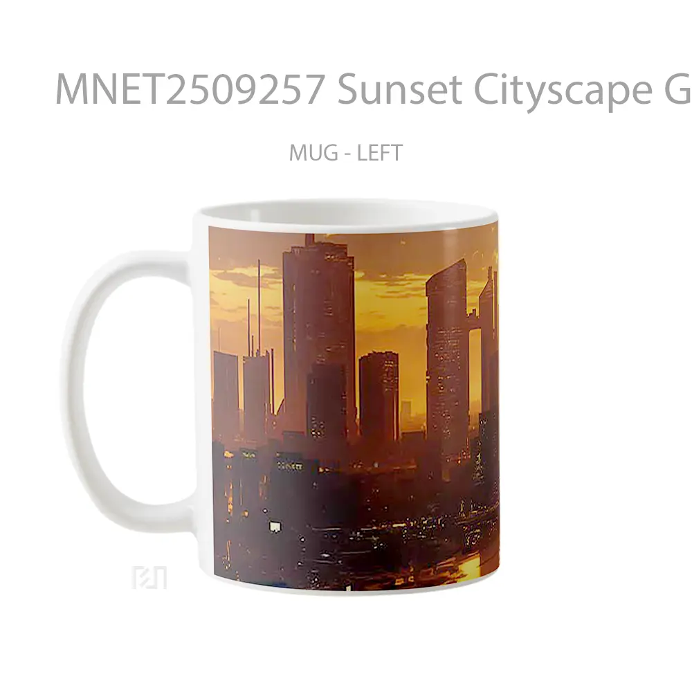 Sunset Cityscape Golden Light Mug MNET2509257 - All-side / Desain