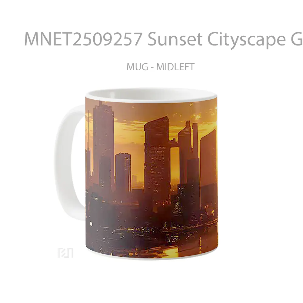 Sunset Cityscape Golden Light Mug MNET2509257 - All-side / Desain