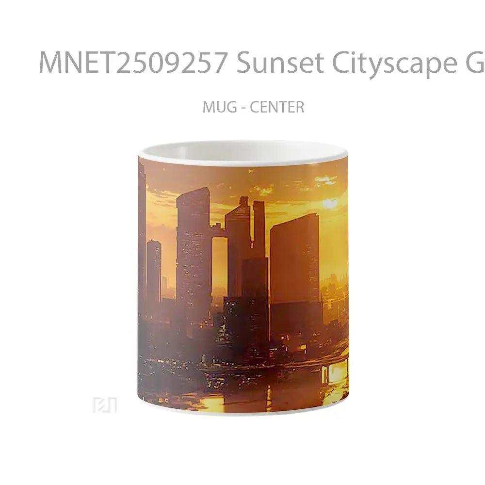 Sunset Cityscape Golden Light Mug MNET2509257 - All-side / Desain