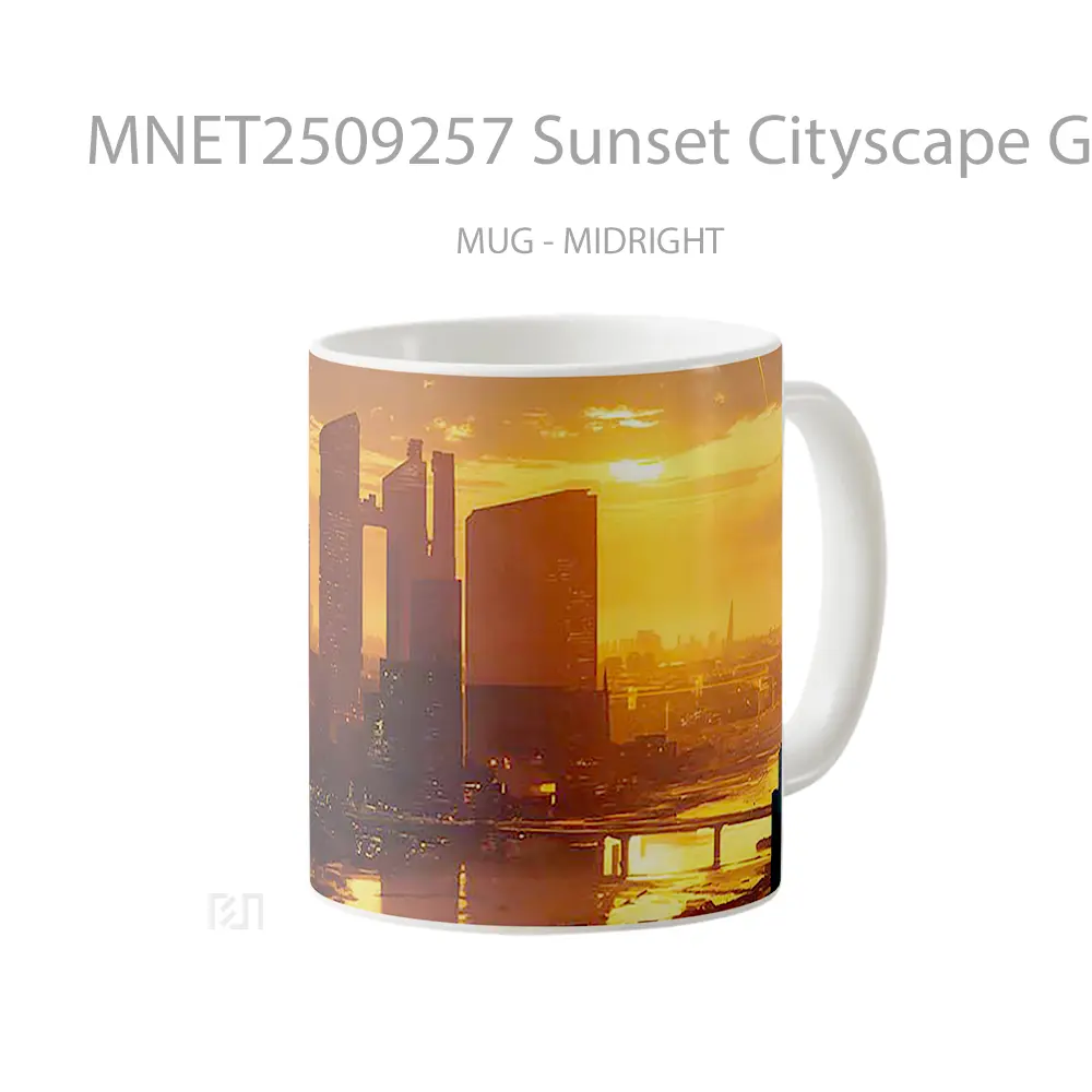 Sunset Cityscape Golden Light Mug MNET2509257 - All-side / Desain