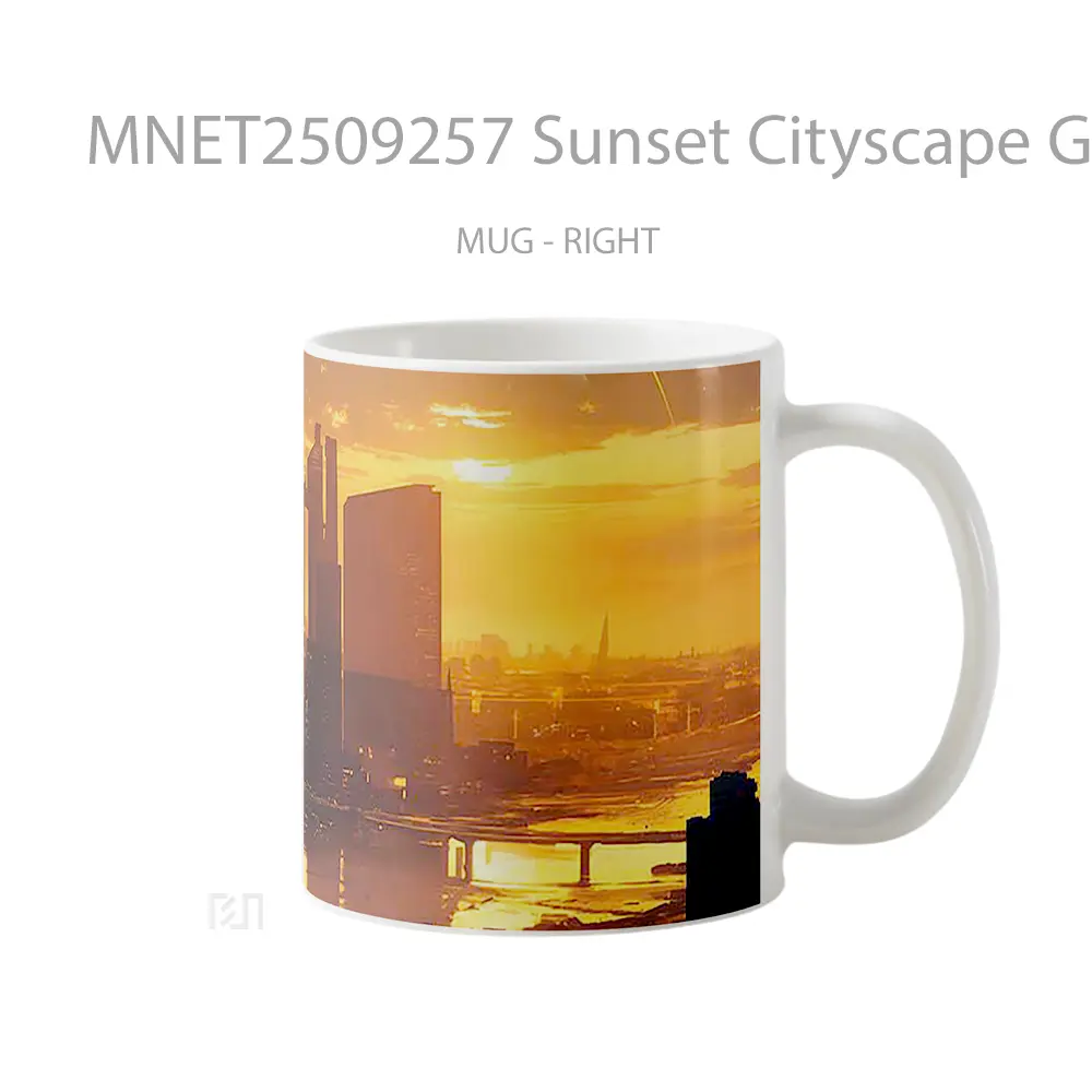 Sunset Cityscape Golden Light Mug MNET2509257