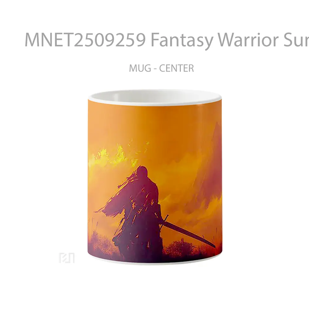Fantasy Warrior Sunset Silhouette Mug MNET2509259 - All-side / Desain