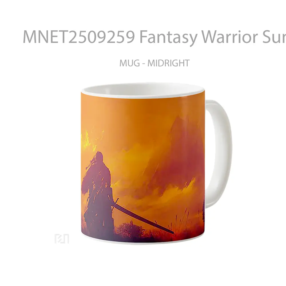Fantasy Warrior Sunset Silhouette Mug MNET2509259 - All-side / Desain