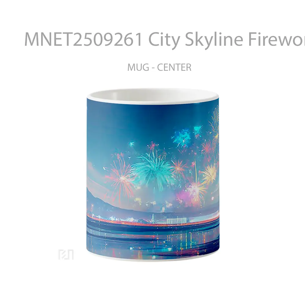 City Skyline Fireworks Display Mug MNET2509261 - All-side / Desain