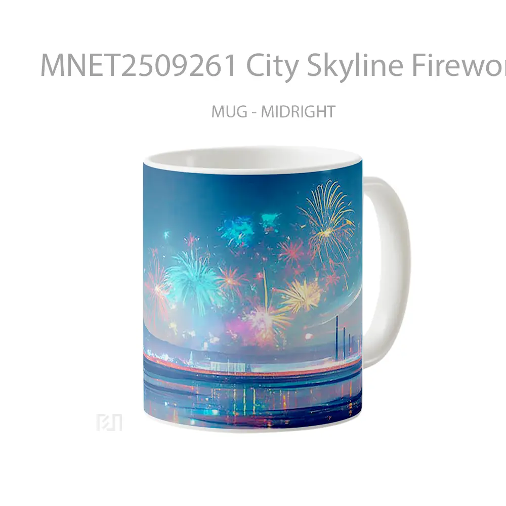 City Skyline Fireworks Display Mug MNET2509261 - All-side / Desain
