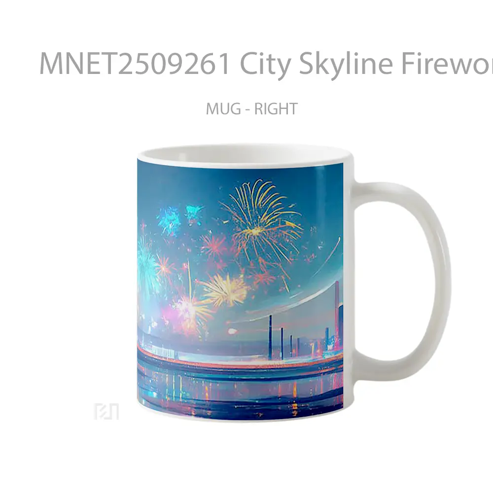 City Skyline Fireworks Display Mug MNET2509261