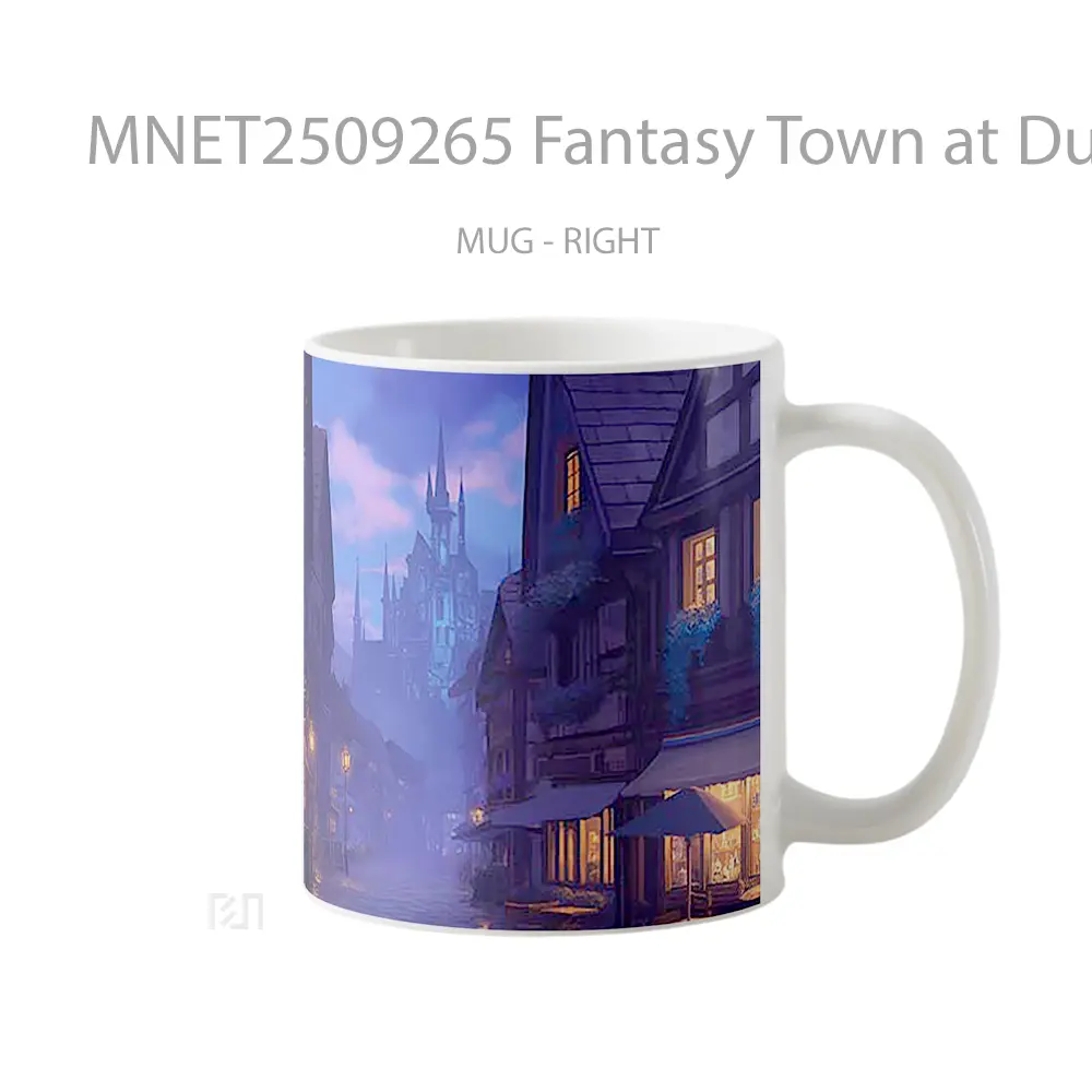 Fantasy Town At Dusk Mug MNET2509265