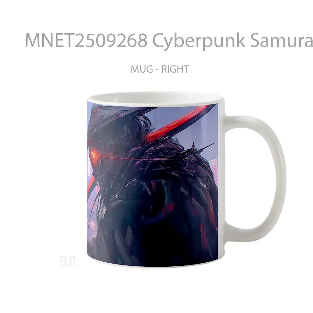 Cyberpunk Samurai Glowing Red Sword Mug MNET2509268