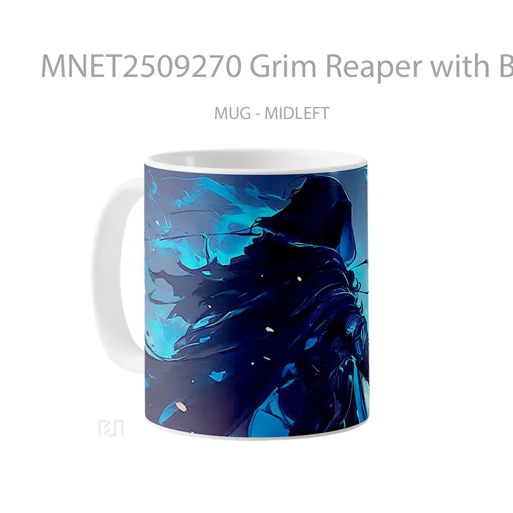 Grim Reaper With Blue Scythe Mug MNET2509270 - All-side / Desain