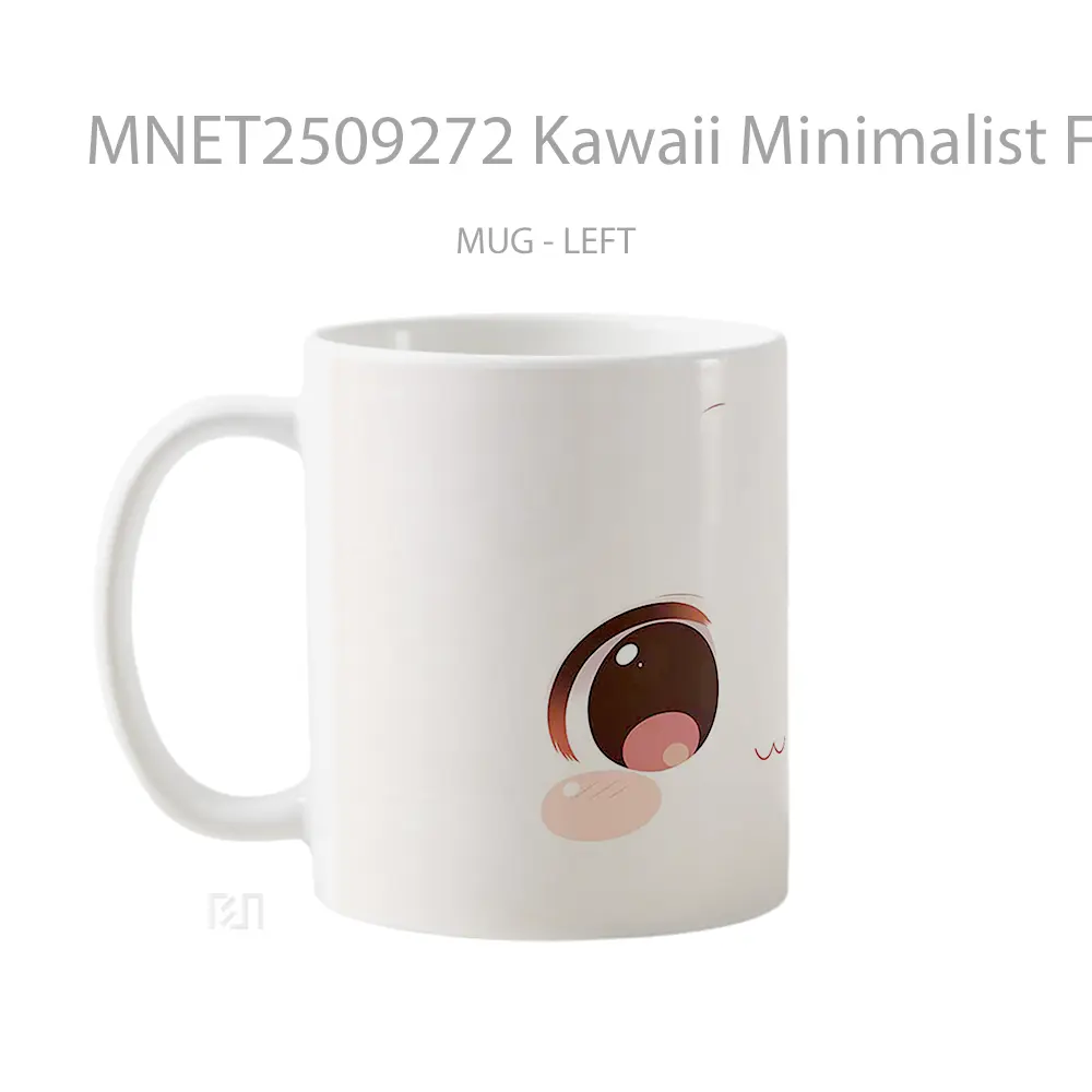 Kawaii Minimalist Face Adorable Blush Mug MNET2509272 - All-side / Desain