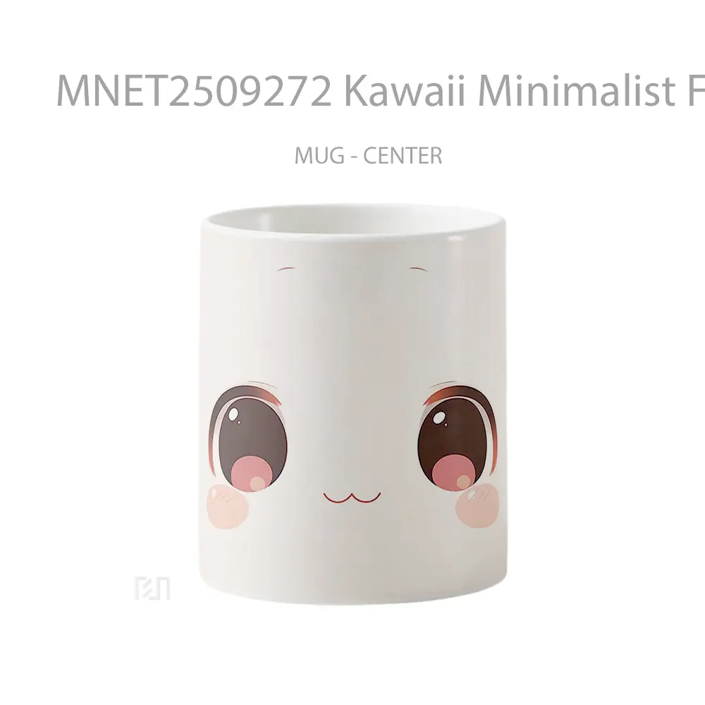 Kawaii Minimalist Face Adorable Blush Mug MNET2509272 - All-side / Desain