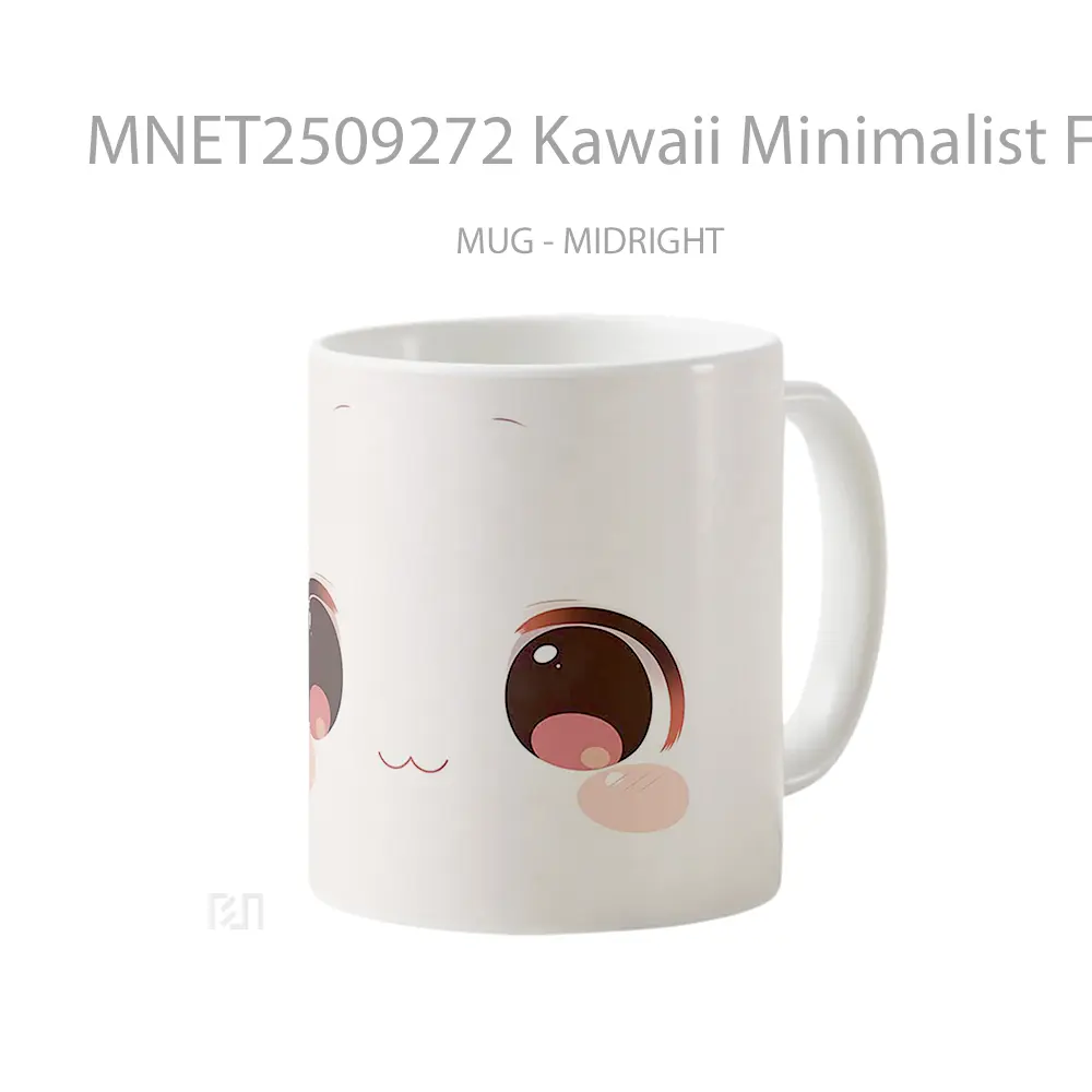 Kawaii Minimalist Face Adorable Blush Mug MNET2509272 - All-side / Desain
