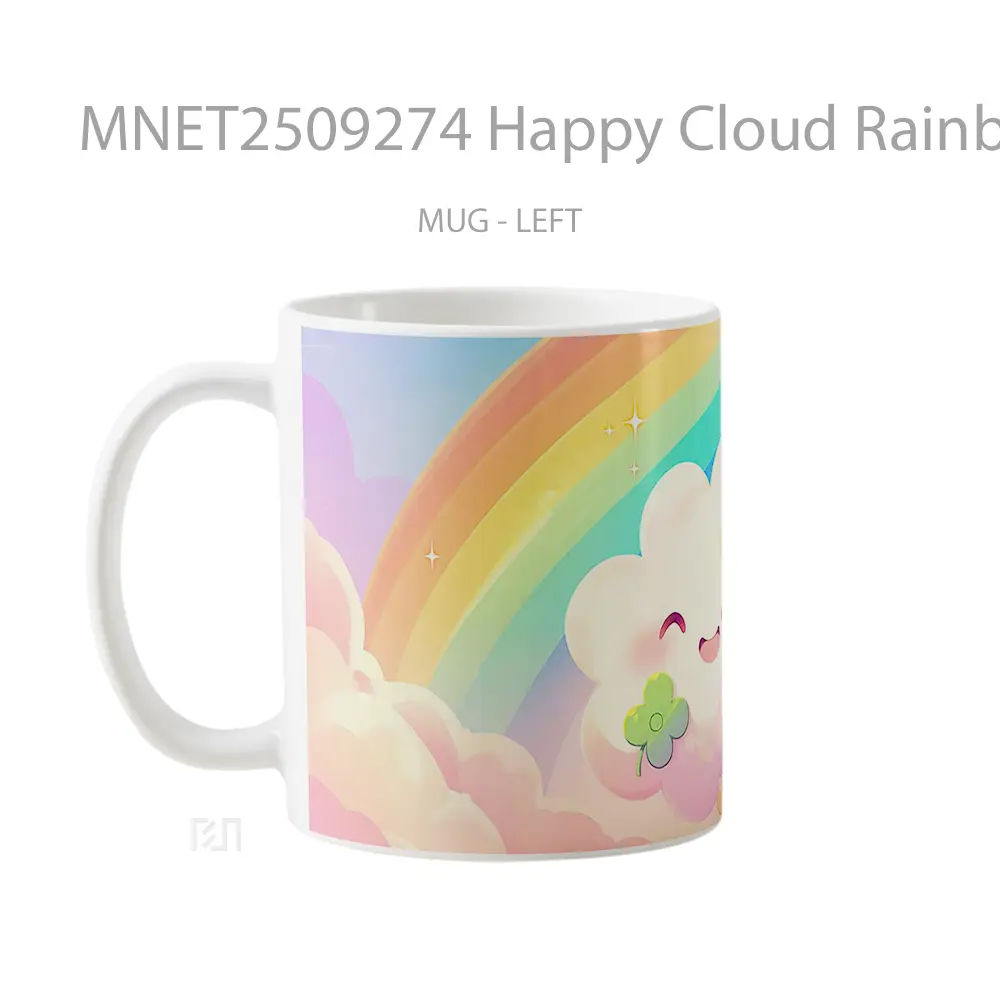 Happy Cloud Rainbow Pot Of Gold Cute Mug MNET2509274 - All-side / Desain