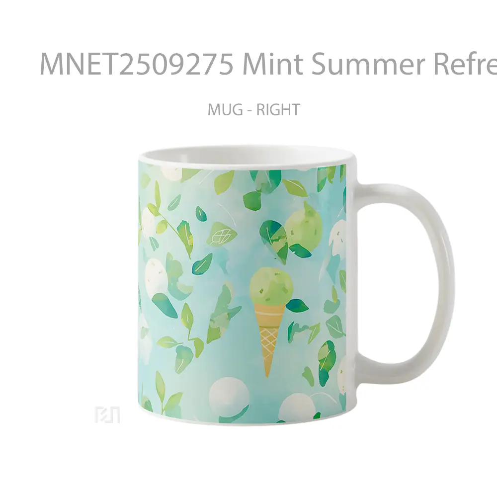 Mint Summer Refreshing Ice Cream Pattern Mug MNET2509275