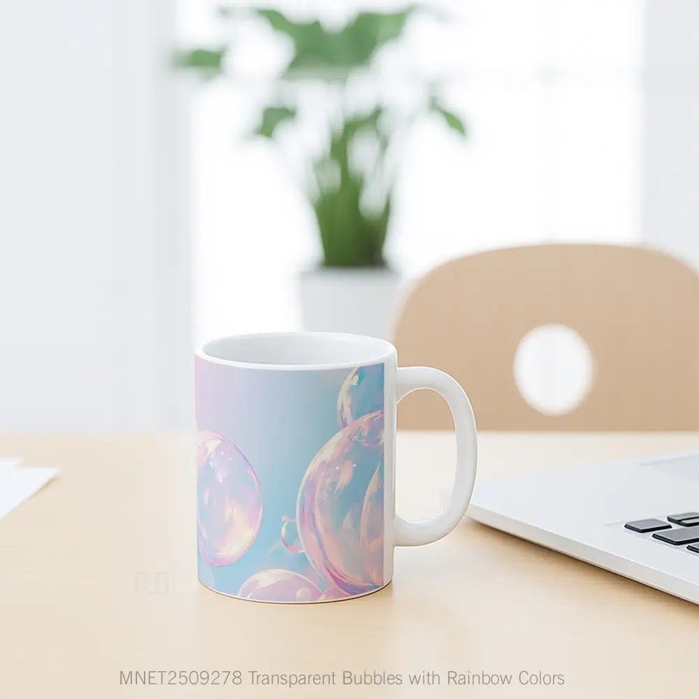 Transparent Bubbles With Rainbow Colors Mug MNET2509278 - All-side / Desain