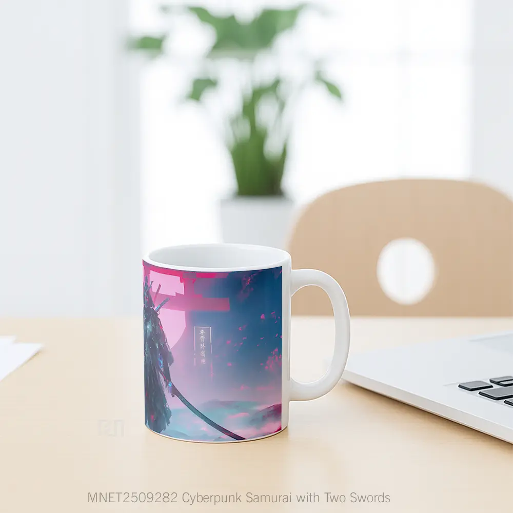Cyberpunk Samurai With Two Swords Mug MNET2509282 - All-side / Desain