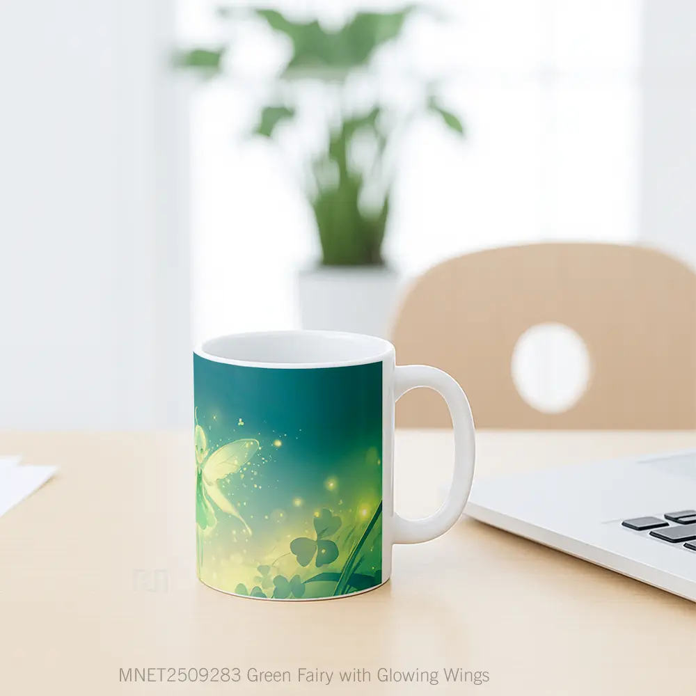 Green Fairy With Glowing Wings Mug MNET2509283 - All-side / Desain