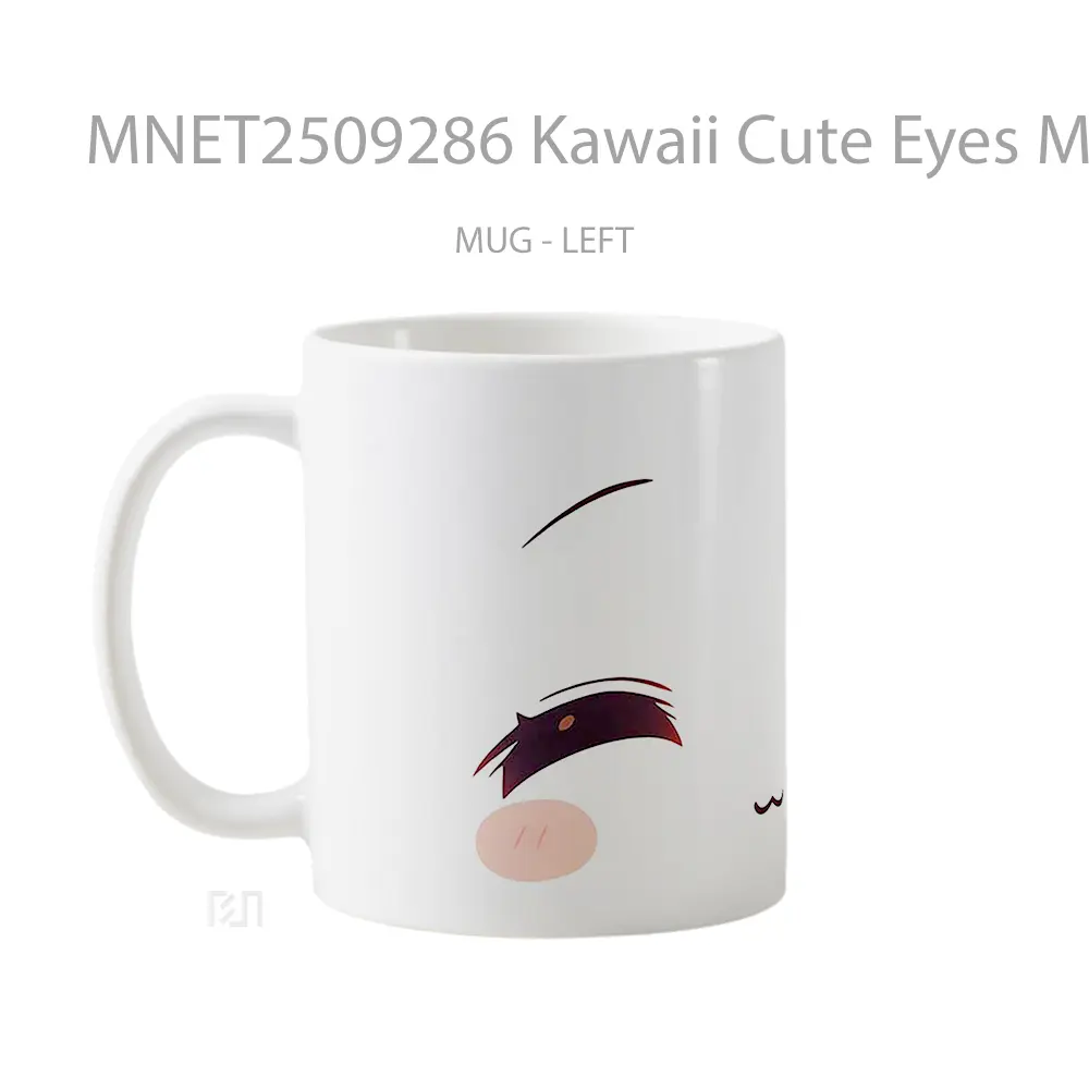 Kawaii Cute Eyes Minimalist Face Mug MNET2509286 - All-side / Desain