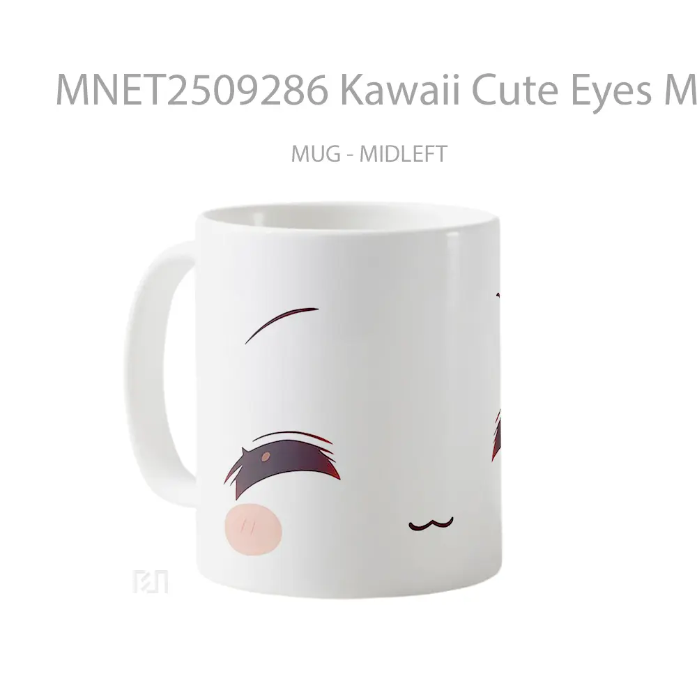 Kawaii Cute Eyes Minimalist Face Mug MNET2509286 - All-side / Desain