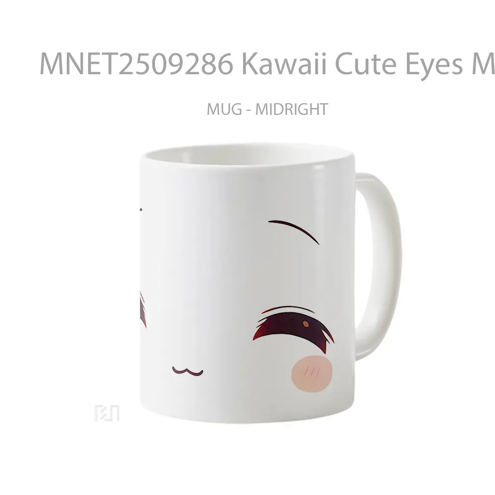 Kawaii Cute Eyes Minimalist Face Mug MNET2509286 - All-side / Desain