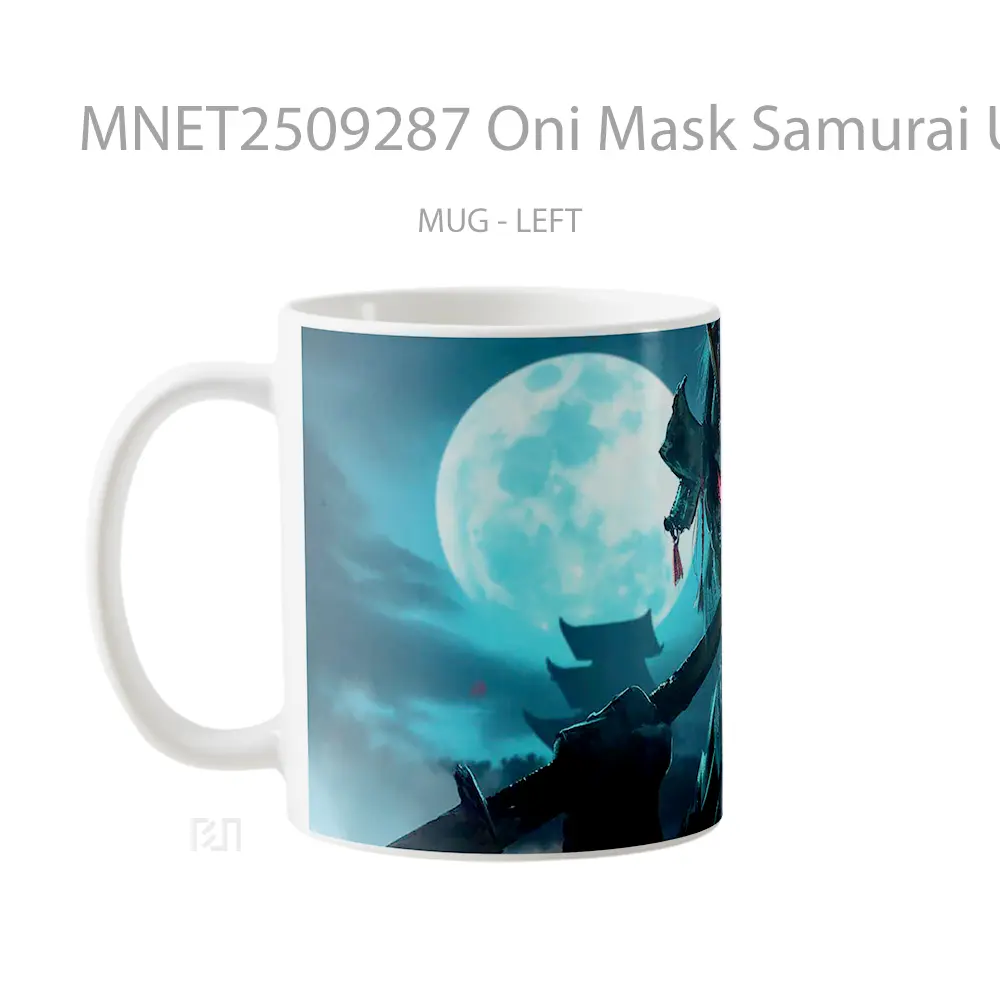 Oni Mask Samurai Under Moonlight Mug MNET2509287 - All-side / Desain