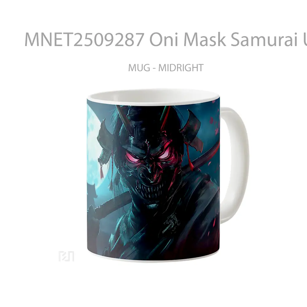 Oni Mask Samurai Under Moonlight Mug MNET2509287 - All-side / Desain