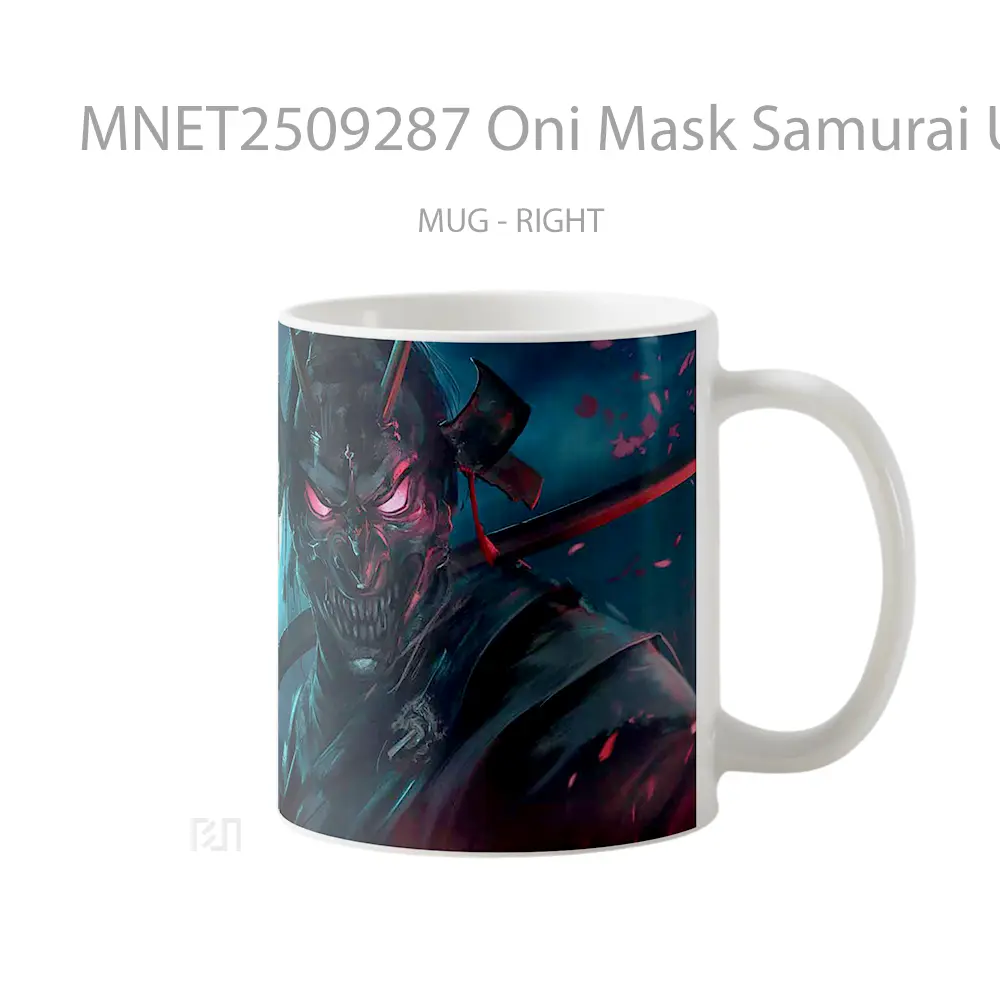 Oni Mask Samurai Under Moonlight Mug MNET2509287