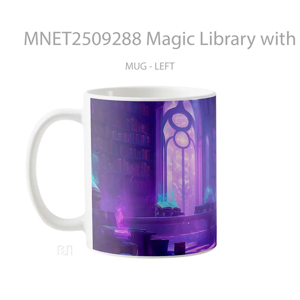 Magic Library With Glowing Books Mug MNET2509288 - All-side / Desain