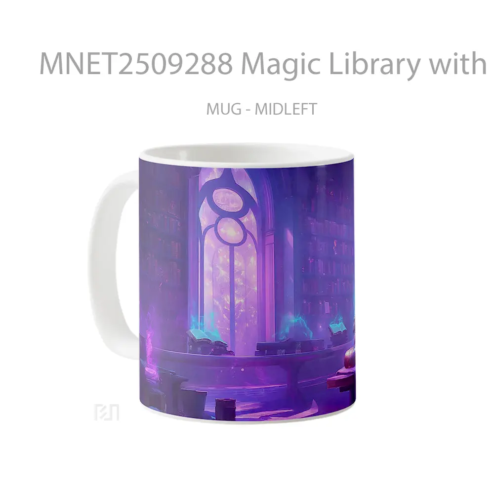 Magic Library With Glowing Books Mug MNET2509288 - All-side / Desain