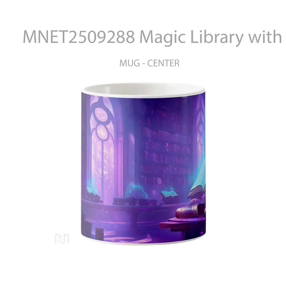 Magic Library With Glowing Books Mug MNET2509288 - All-side / Desain