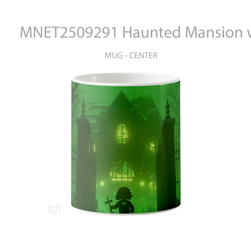 Haunted Mansion With Green Light Mug MNET2509291 - All-side / Desain