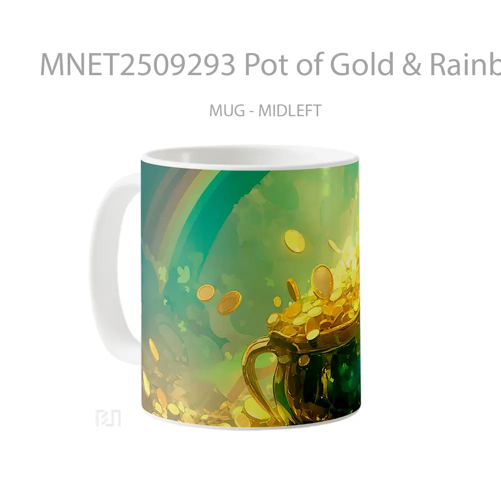 Pot Of Gold & Rainbow St Patrick’S Day Mug MNET2509293 - All-side / Desain