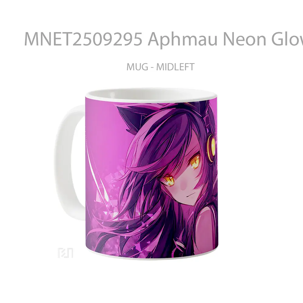 Aphmau Neon Glow Catgirl Purple Mug MNET2509295 - All-side / Desain