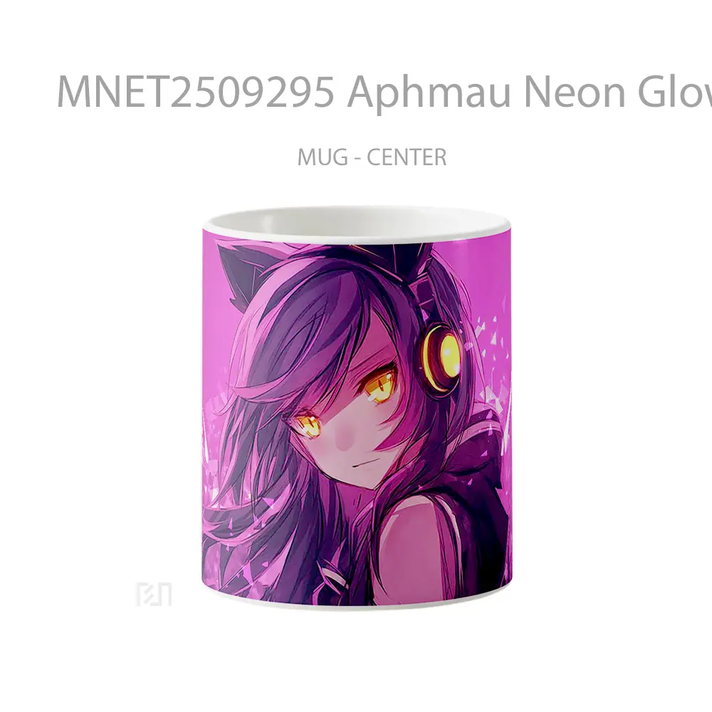 Aphmau Neon Glow Catgirl Purple Mug MNET2509295 - All-side / Desain