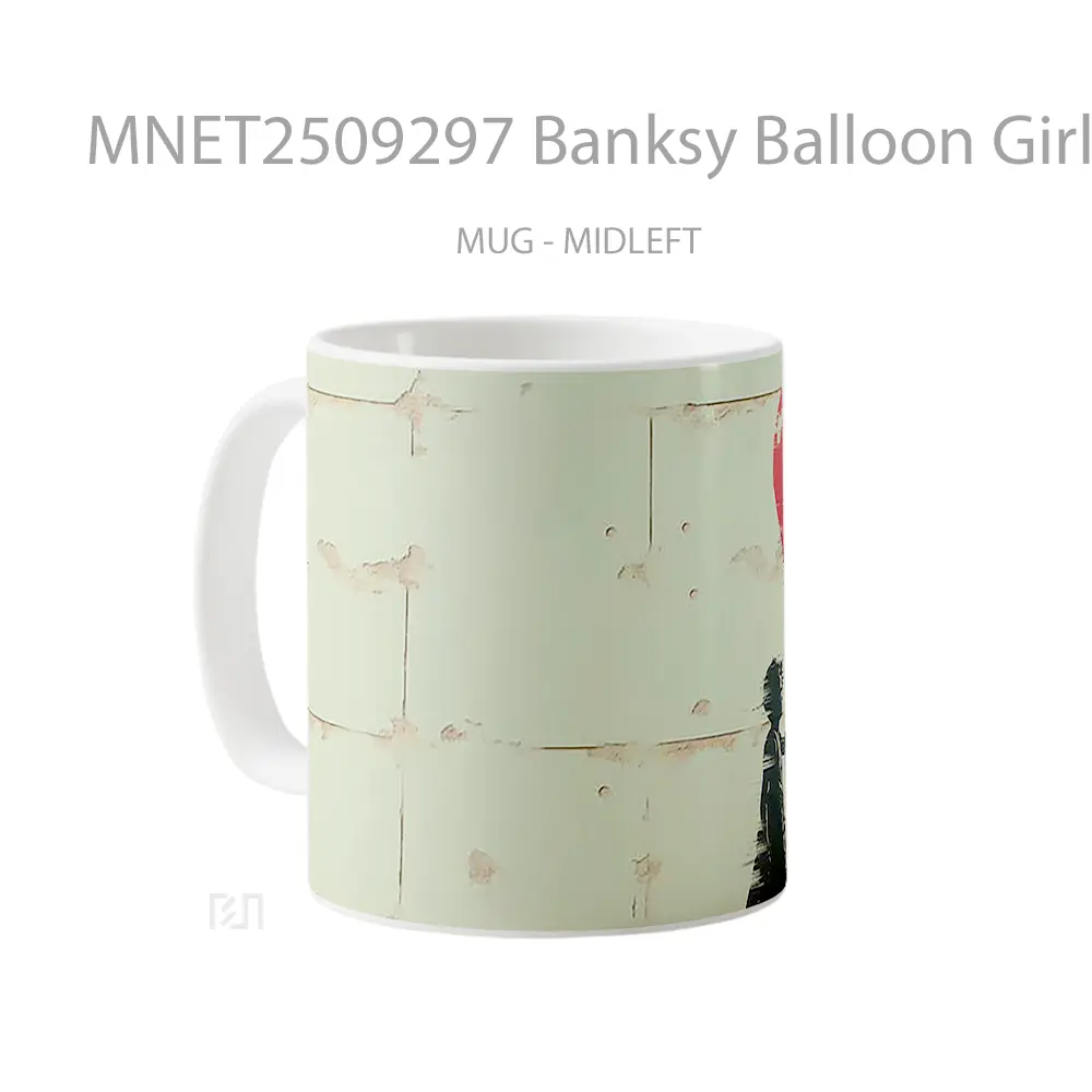 Banksy Balloon Girl Red Heart Balloon Mug MNET2509297 - All-side / Desain