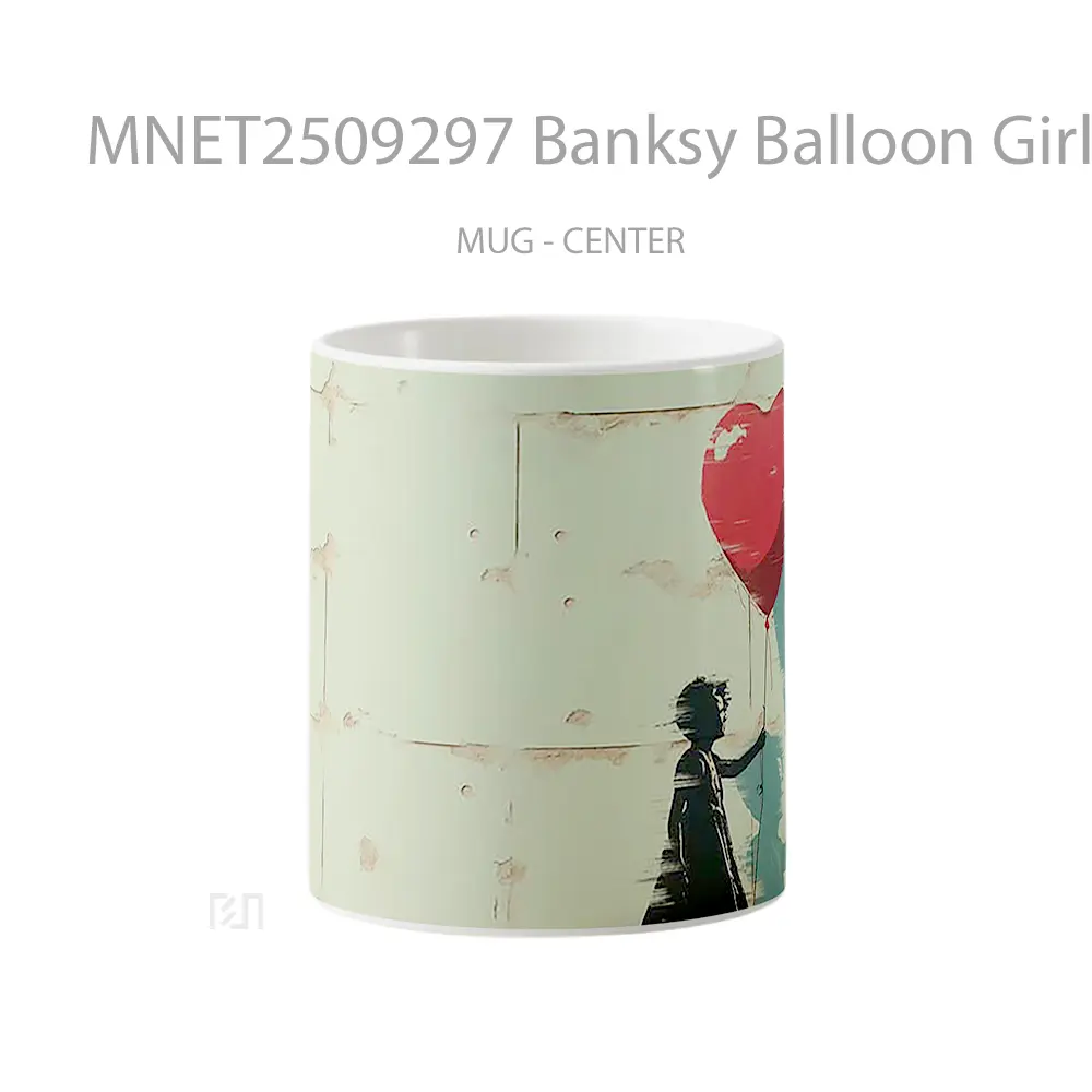 Banksy Balloon Girl Red Heart Balloon Mug MNET2509297 - All-side / Desain