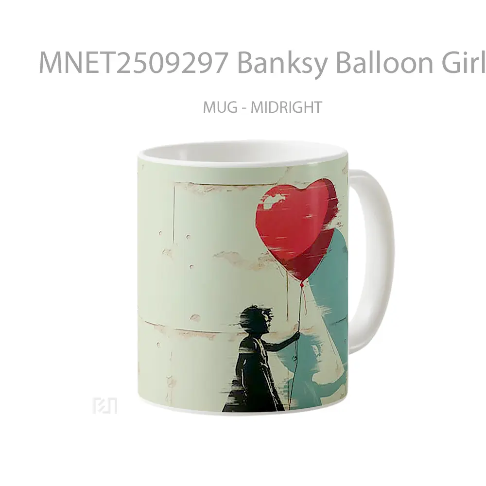 Banksy Balloon Girl Red Heart Balloon Mug MNET2509297 - All-side / Desain