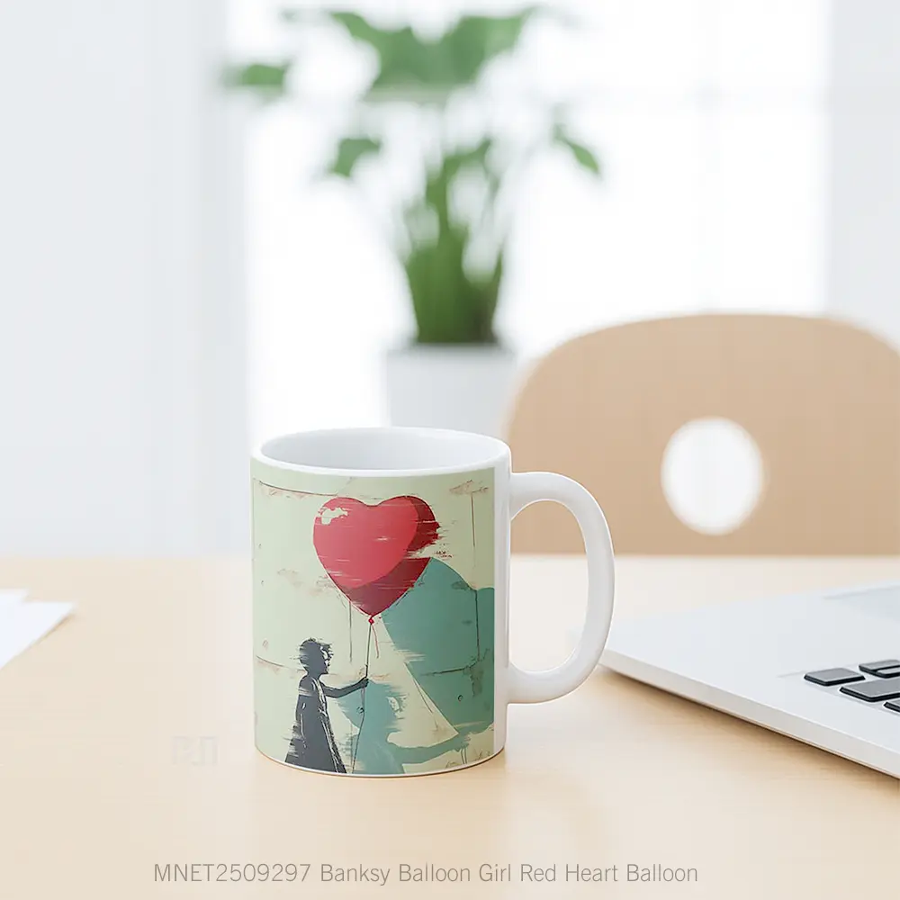 Banksy Balloon Girl Red Heart Balloon Mug MNET2509297 - All-side / Desain