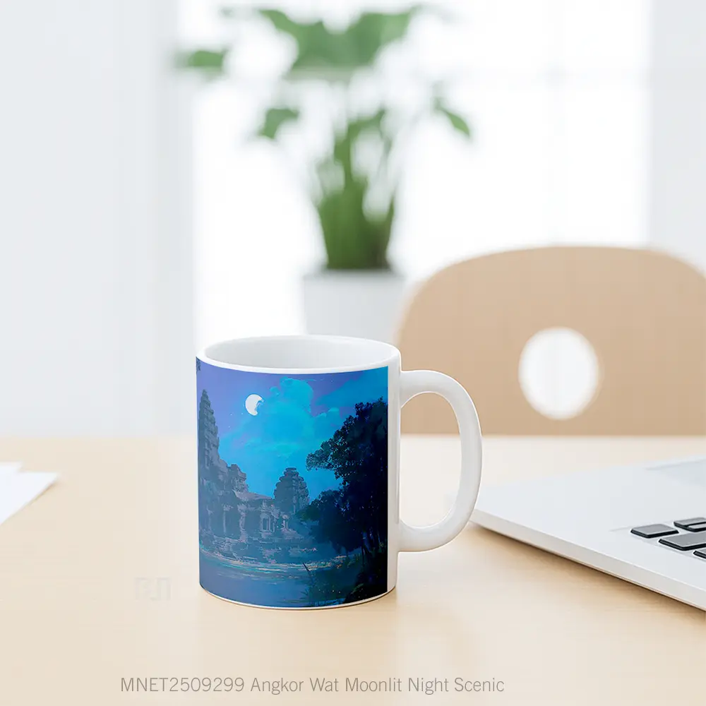 Angkor Wat Moonlit Night Scenic Mug MNET2509299 - All-side / Desain