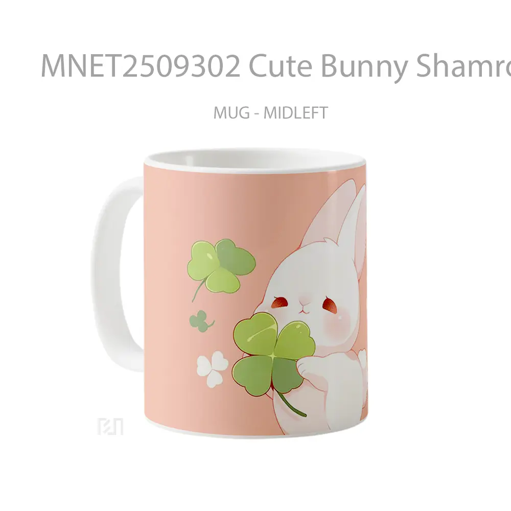 Cute Bunny Shamrock Lucky Charm St. Patrick’S Day Mug MNET2509302 - All-side / Desain